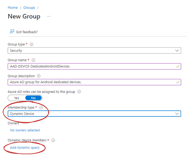 Dynamic group creation