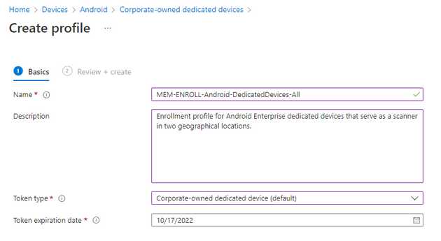 Enrollment profile