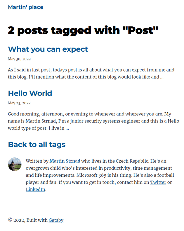 Tag page